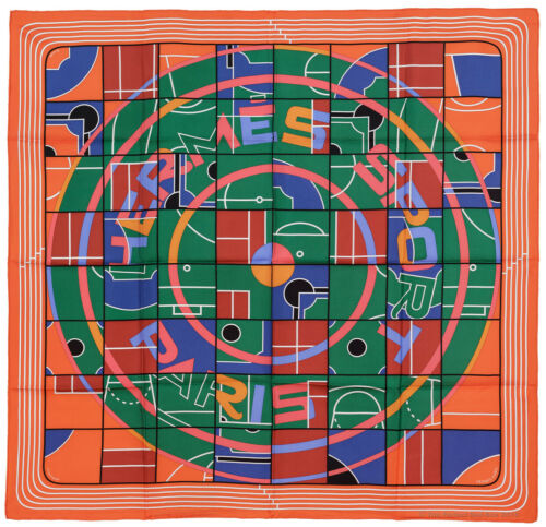 NEW Authentic Hermes Scarf Hermes Sports  Orange Green Blue