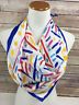 Vintage Ken Done Scarf 100% Silk 1985 Geometric Triangles Square 28