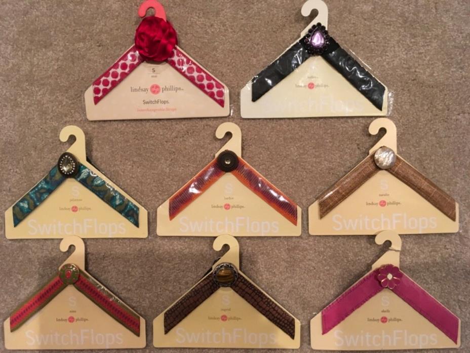 NEW HUGE LOT Lindsay Phillips Switchflops Straps - size small 5/6 - 8 sets!