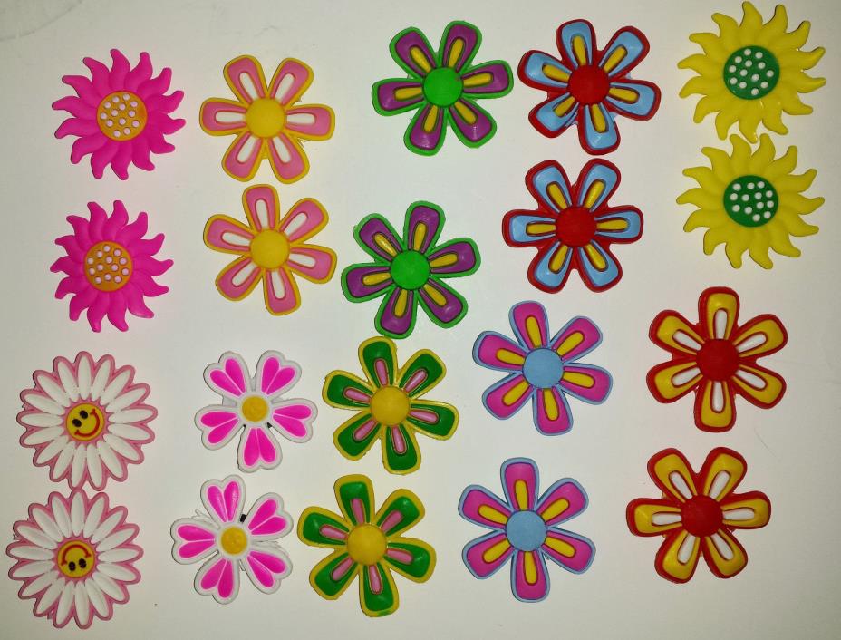 New Flip Flop Embellishments 10 Pairs Smile Flowers Hearts