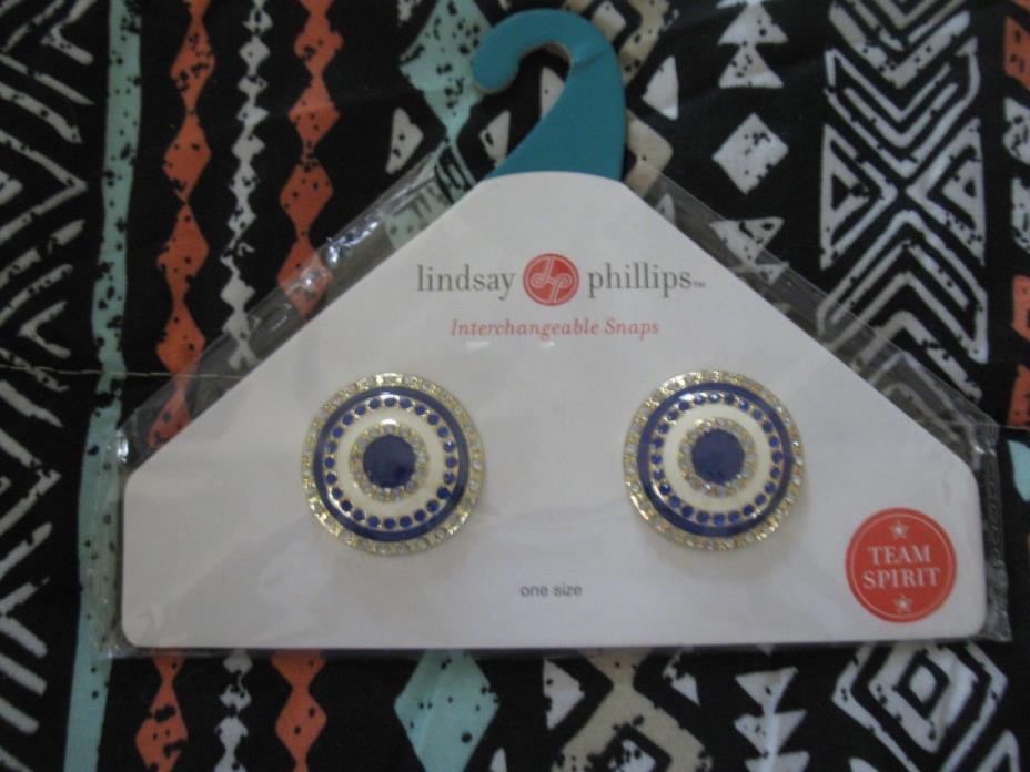 Lindsay Phillips Pair of Blue & White Shoe Snaps Rare & Cute! Last One!  NIP