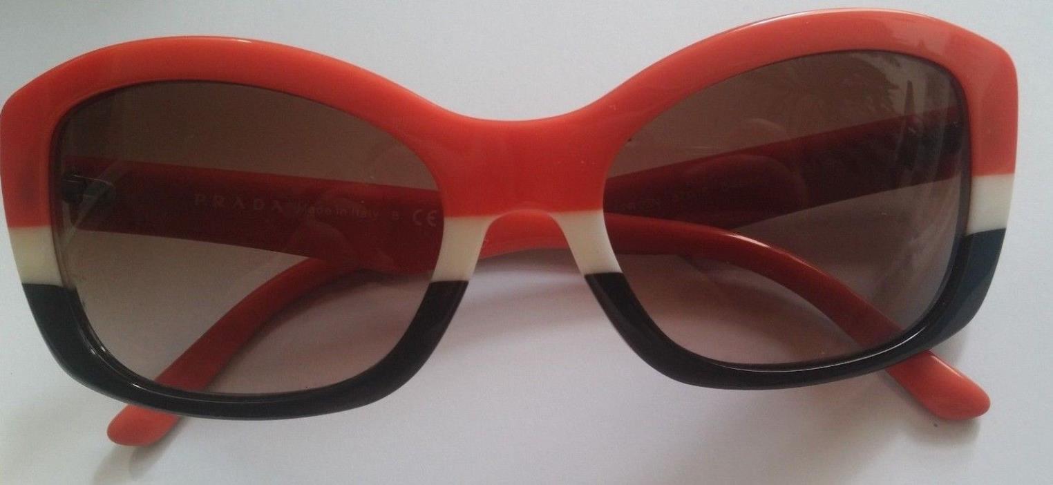 EUC Prada Red & Black Plastic Frame Sunglasses in Original Hard Case