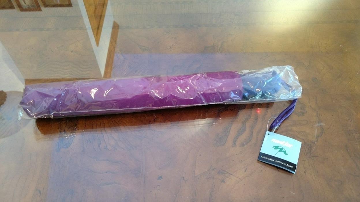 Umbrella Purple and White Auto opening folding