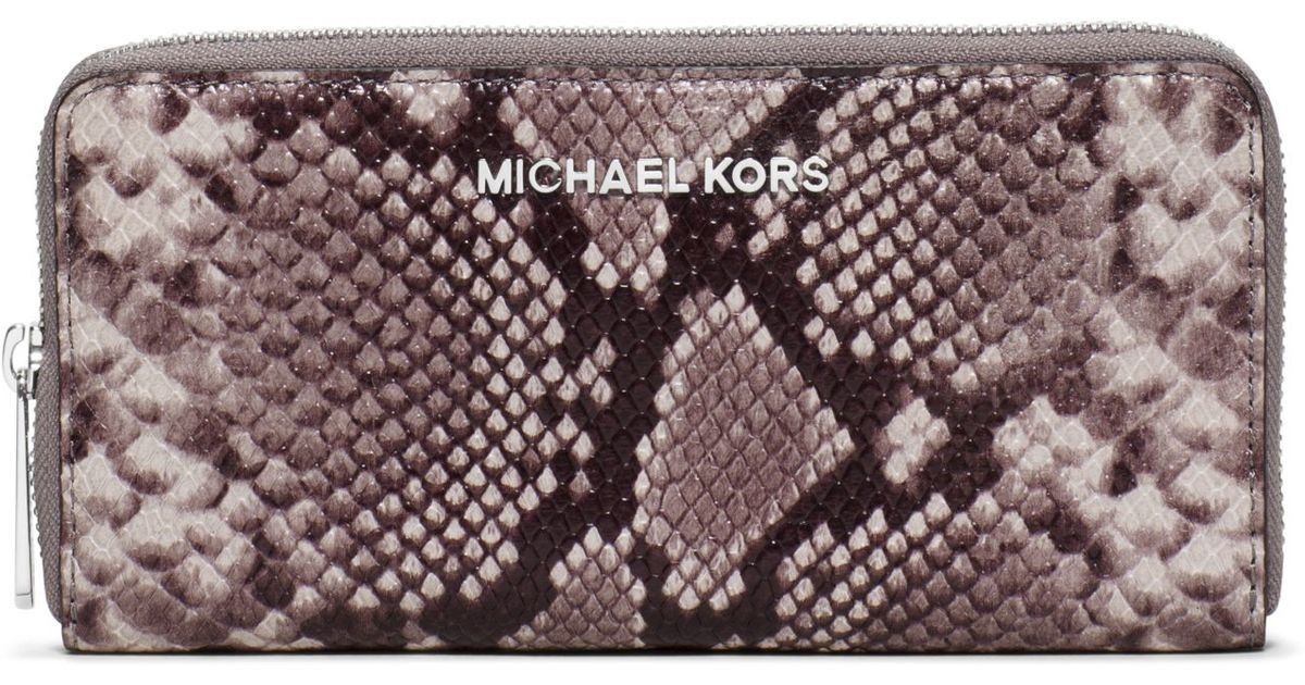 Michael Kors Taupe/Brown Python Print Wallet