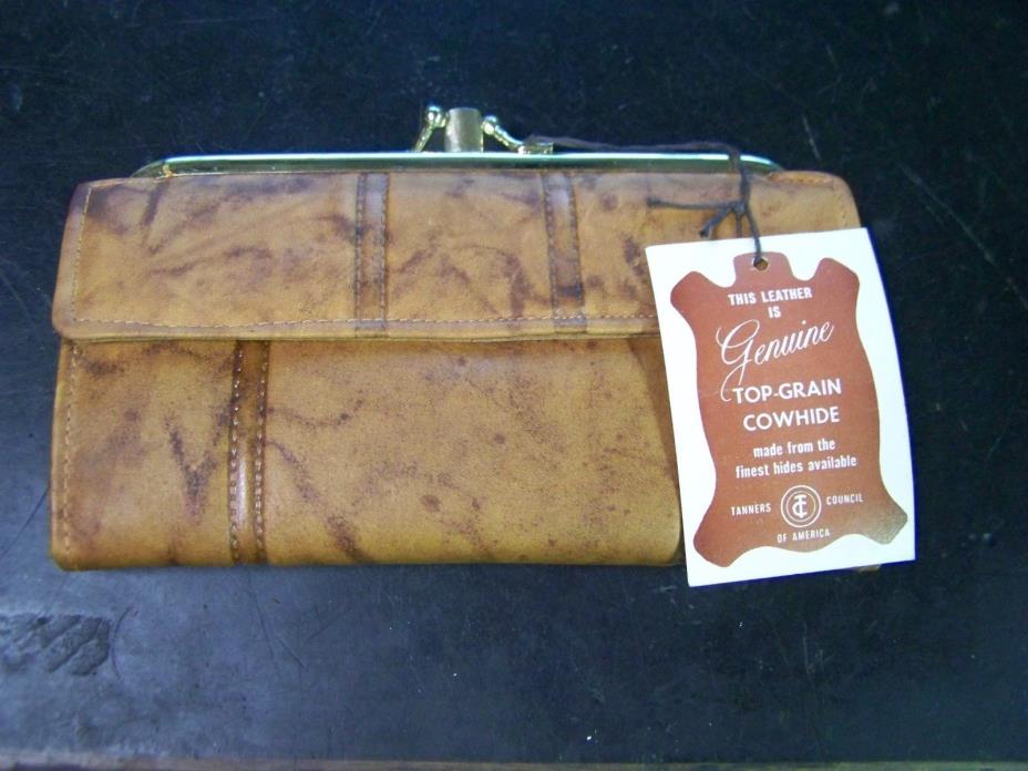 Vintage NOS Ladies Tanners Council Clutch-Change-Coin-Checkbook Purse  D-7