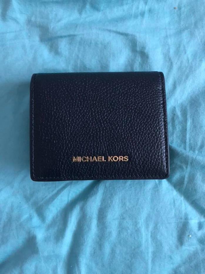 MICHAEL KORS MK MERCER LEATHER BIFOLD CARRY ALL WALLET CARD CASE