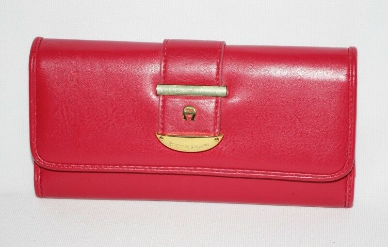 ETIENNE AIGNER - PINK Leather Wallet w/ Gold Accents