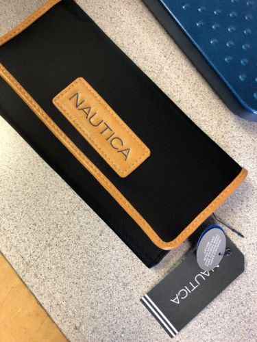 Nautica Money Manager Shore Thing Black Nylon Wallet NWT
