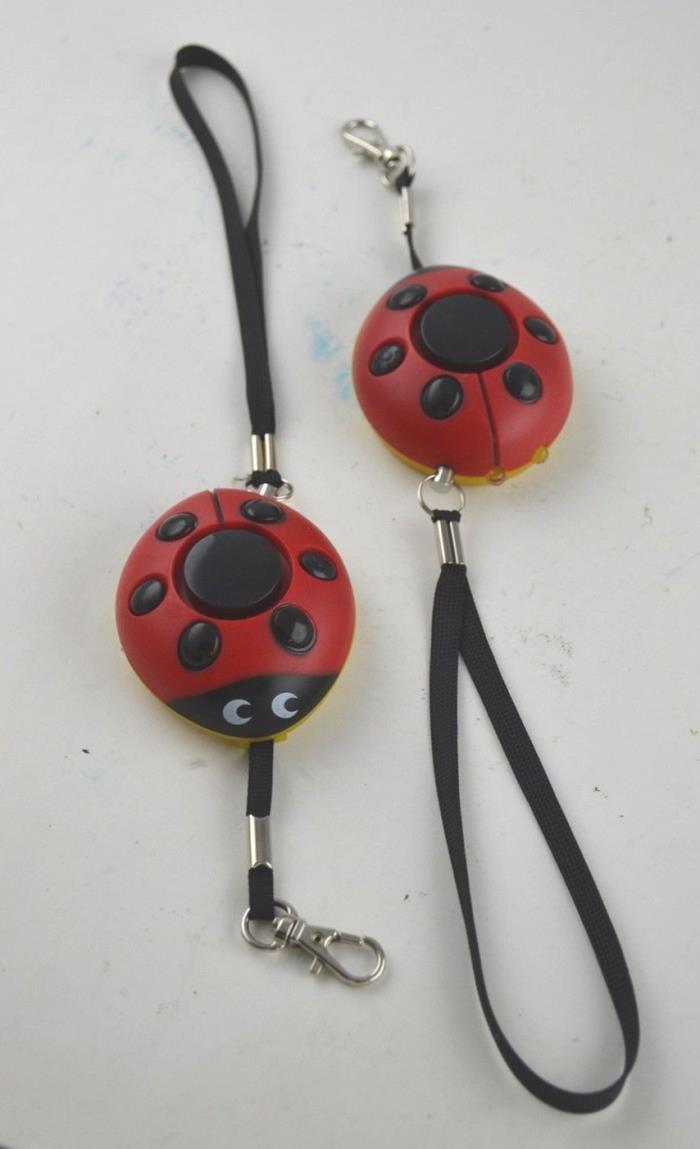 2pack Ladybug emergency 130db personal alarm keychain with LED flashlight
