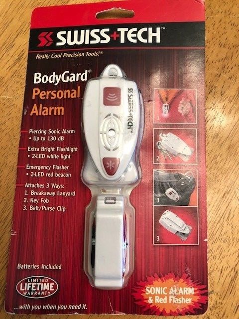 Swiss Tech BodyGard Personal Alarm Sonic with Flasher Safety Emergency Light!!