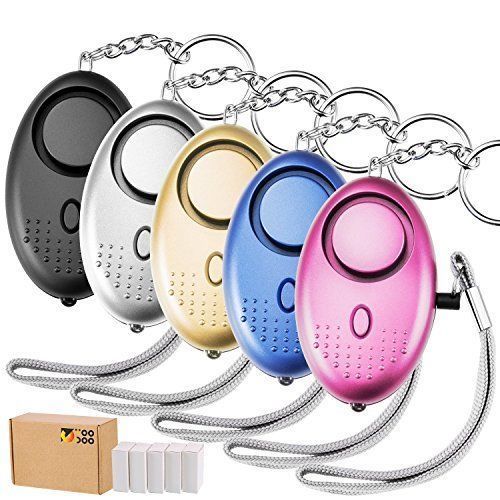 5 Pack 130 db Safesound Personal Security Alarm Keychain Safety Emerge...