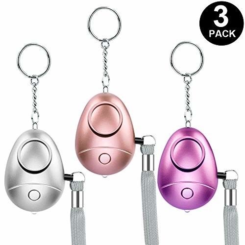 Safe Sound Personal Alarm Siren Keychain Loud Safety Alarms 3Pack w/ LED