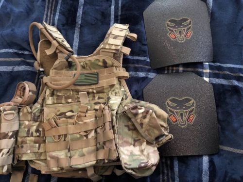 Multicam plate Carrier, Pouches, And 2x AR500 Level 3 Armor Plates And More!!!