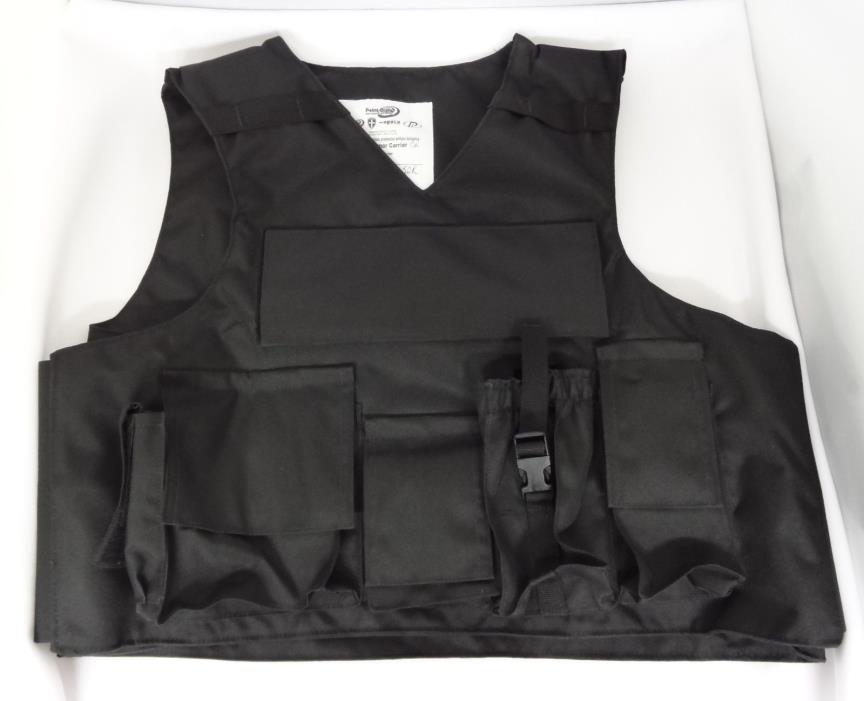 Point Blank Male Black Tactical Body Armor with Outer Carriers Size 50R NEW
