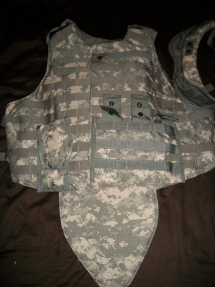 TACTICAL BODY ARMOR VEST WITH GROIN GUARD AND NECK WRAP NEW METAL PLATE