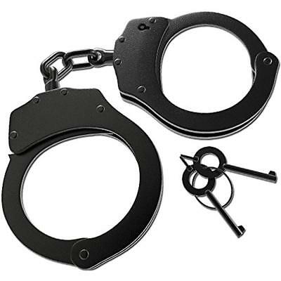 Best Real Police Handcuffs In Black Steel - Under Control Model Includes & 2 For