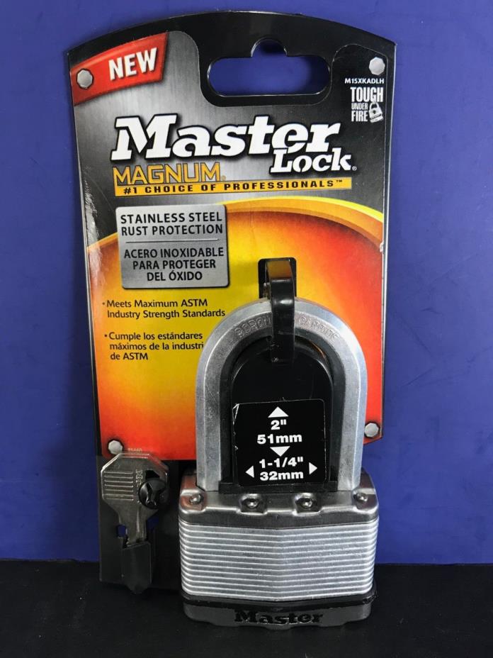 NEW - Master Lock 2-1/2 In. Wide Boron Shackle Magnum Keyed Padlock