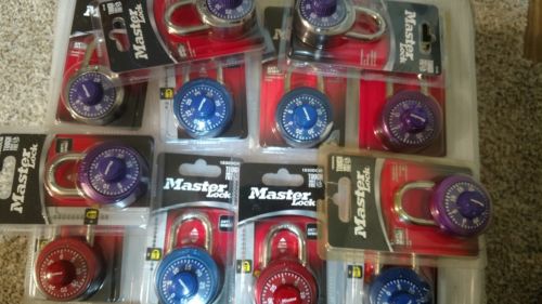 12 Master Lock 1530DCM Combination Lock Brand New Purple Blu Red Combo Anti-Shim