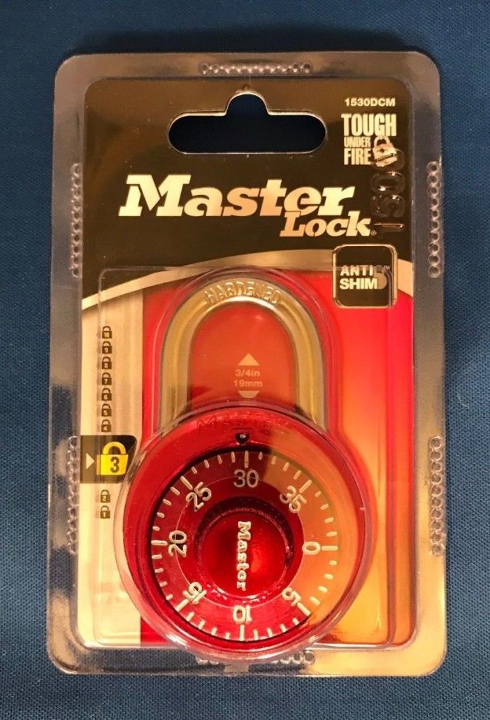 MASTER LOCK Combination Lock (1530DCM) Anti-Shim - Red **BRAND NEW**