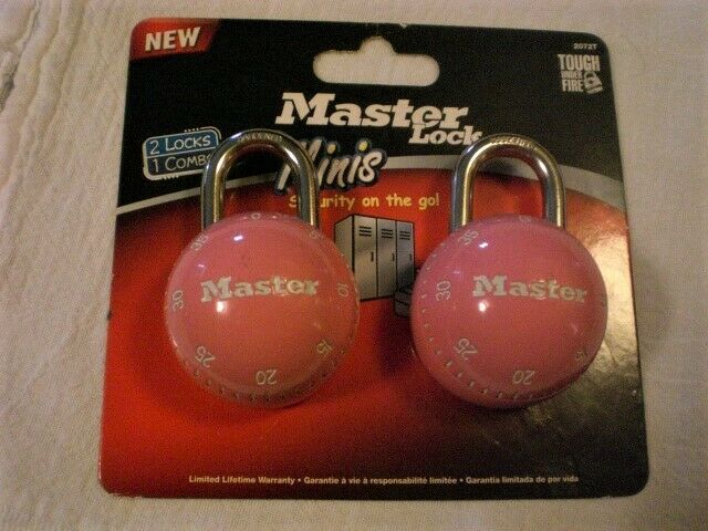 Master Lock Minis 2 Locks 1 Combination Pink
