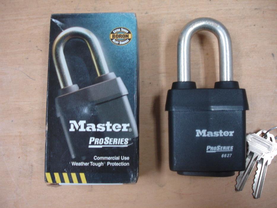 Master Lock # 6627 Pro Series Security Padlocks With 2 Schlage Keys--Number 6627