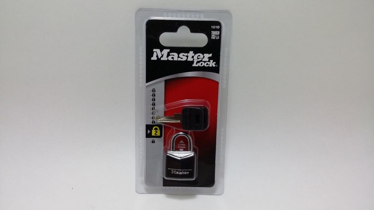 NEW Master Lock 121D 3/4 Inch Padlock Black with Two Keys