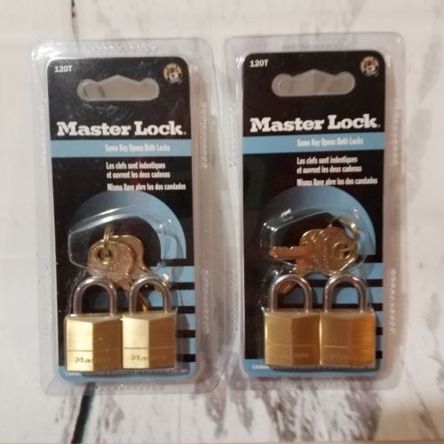 Master Lock Padlocks Solid Brass 3/4 in. Wide 120T 2Pks Of 2 Briefcase Golf Bag