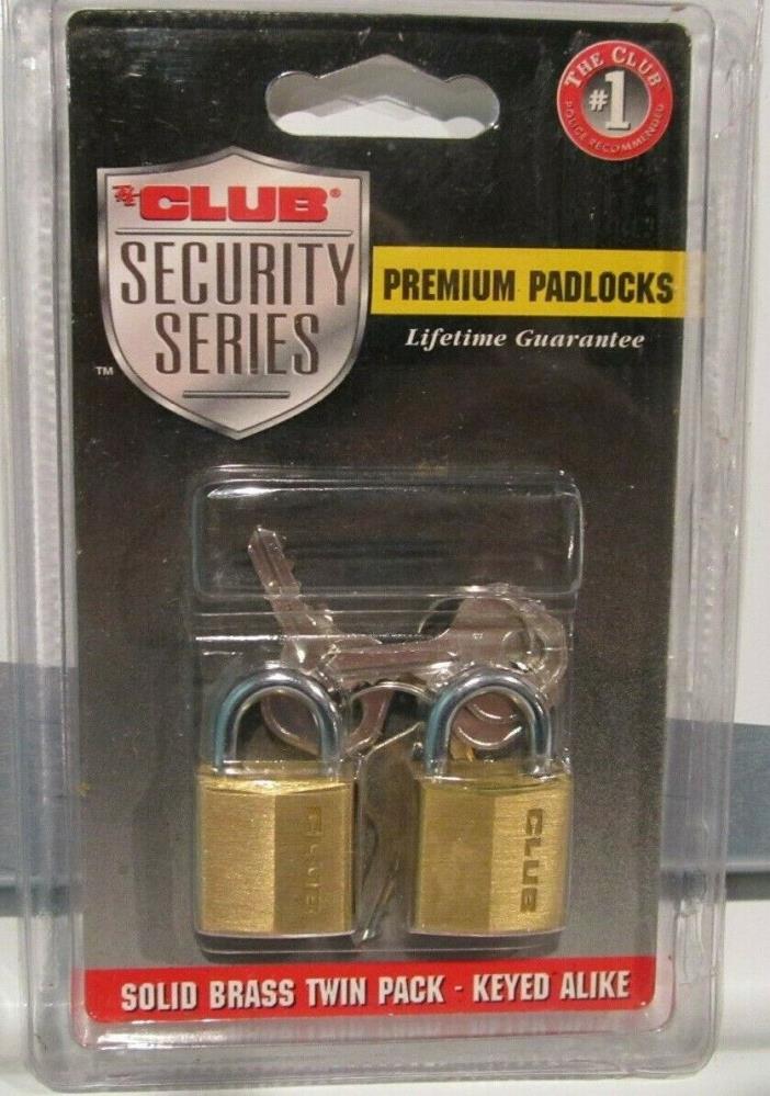 CLUB Security Series Solid Brass Premium Padlocks - Twin Pack