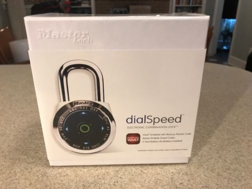 White Master Lock DialSpeed 1500eDBX Electronic Speed Dial Combination Lock New