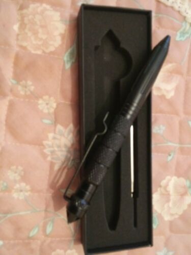 Black Tactical Pen Glass Breaker EDC Emergency Survival Escape Multi Tool