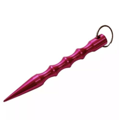 Pink ALUMINUM Self Defense POINTED KUBOTAN  Security  Keychain