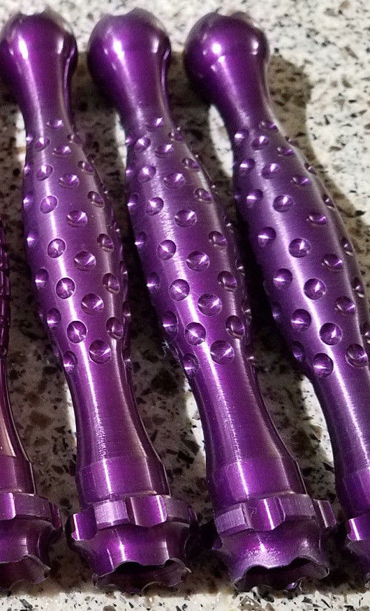 Kubotan - Purple, Aluminum, Dimple-Style Grip - Use as Keychain or Self-Defense
