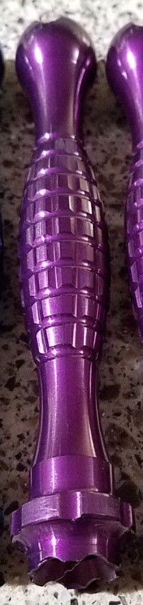 Kubotan - Purple, Aluminum, Grenade-Style Grip - Use as Keychain or Self-Defense