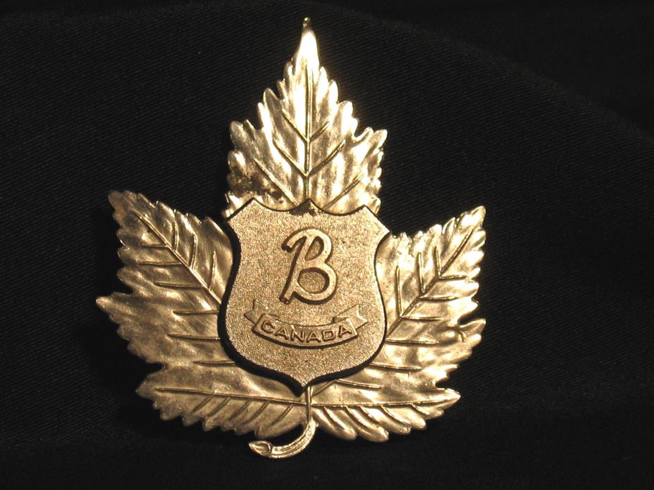 Vintage Barnes Security Guard Badge Pin Medal Maple Leaf Canada Industrial