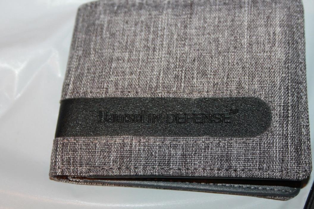 Damsel In Defense Wallet gray bi fold black leather