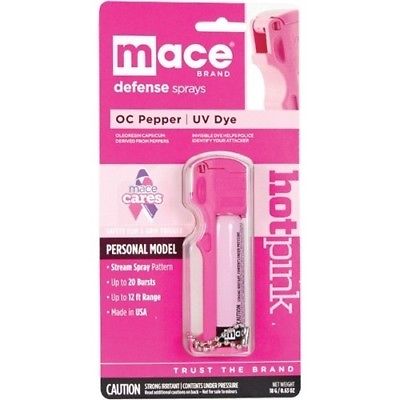 Hot Pink Mace Pepper Spray With Keychain For Attaching Car Keys