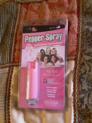 SABRE Red Pepper Spray - Police Strength - with Durable Pink Key Case, Finger...
