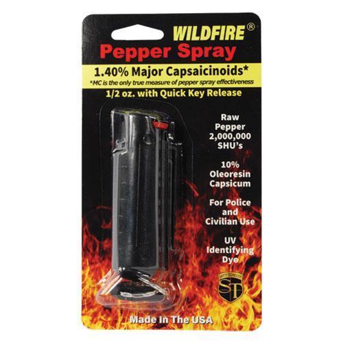 HOTTEST Wildfire 1.4% MC 1/2 oz pepper spray hard case & quick release keychain