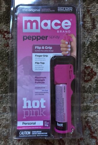 Hot Pink Mace Pepper Spray With Keychain .18 Grams/ 8-12 FT