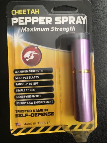 New Pink Lipstick Cheetah Pepper Spray Women’s Self Defense Mace