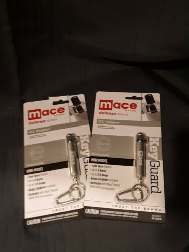 LOT (2) MACE Brand OC Pepper Spray Mini Keychain Self Defense Exp 06/2023 ?NEW?