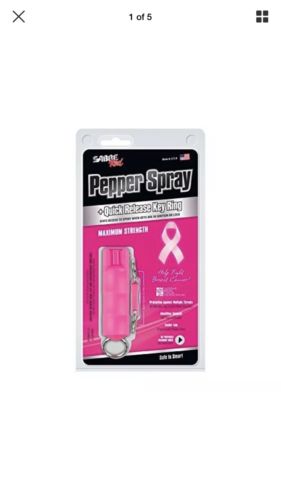 Pepper Spray Compact Pink Case Quick Release Mase Self Defens-