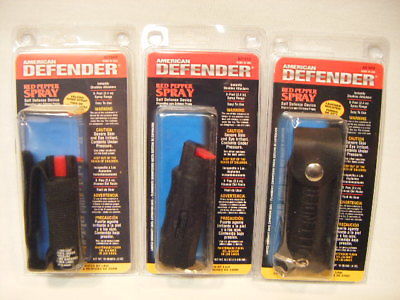 New Lot Of 3 American Defender Red Pepper Spray AD104D AD101D AD100D S28