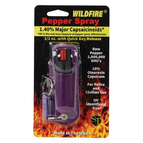 WildFire 1.4% MC 1/2 oz Pepper Spray with UV Identifying Dye and Holster