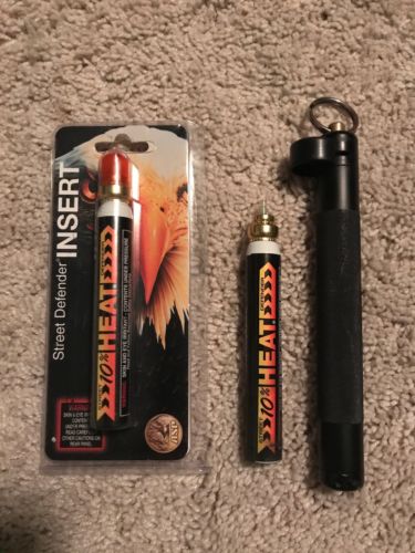ASP Street Defender black 6.5 Inches Aluminum Kubaton W/ 2 Inserts 10% OC Spray