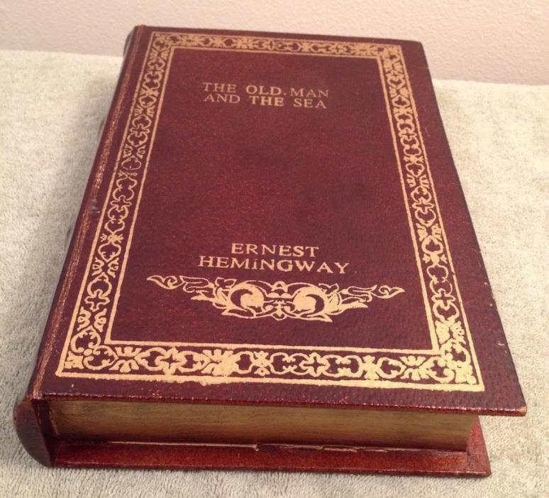 Ernest Hemingway Wood Book Safe Brown Gold Writer Library Collection Read