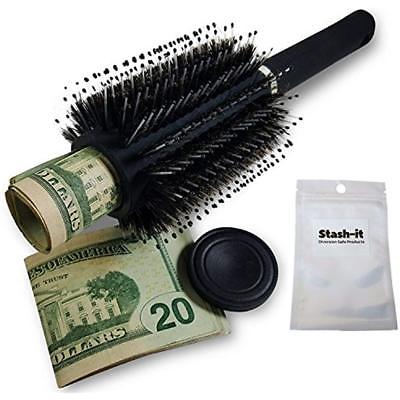 Diversion Safe Hair Brush By Stash-it BONUS Smell Proof Bag Can To Hide Money,