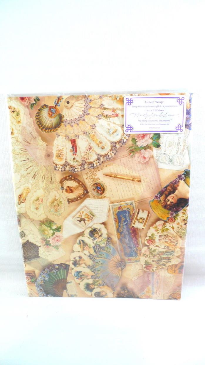 The Gifted Line VINTAGE FANS WRAPPING PAPER John Grossman NEW BEAUTIFUL!