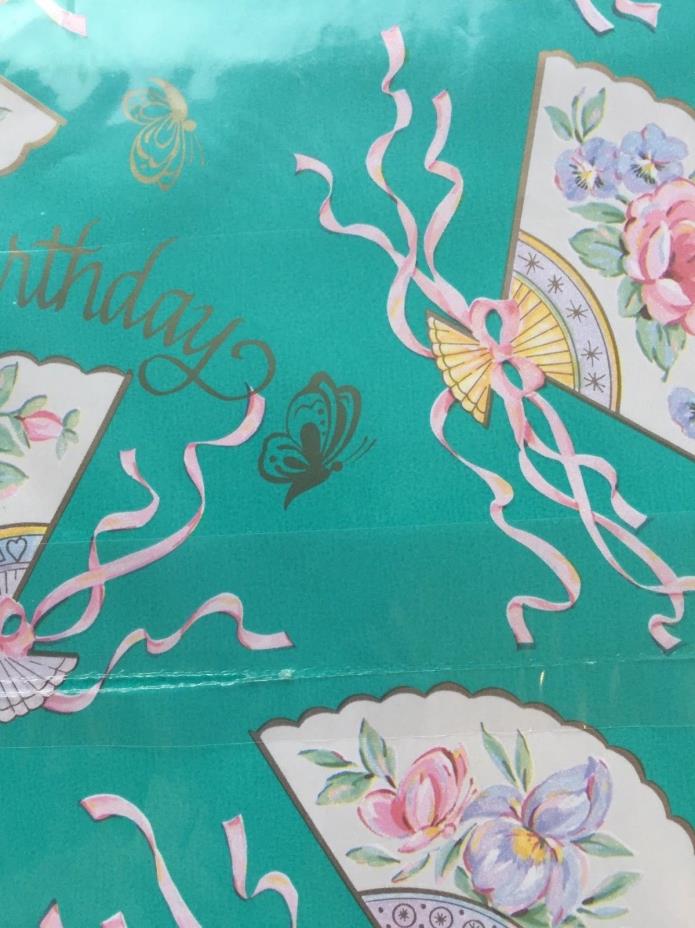 Vintage Happy Birthday 2 Sheets 20 inch by 30 inch ( 50.2 cm by 73 cm) Fans