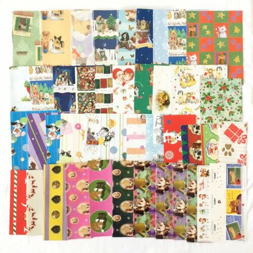 Dog & Cat Gift Wrap Wrapping Paper Huge Lot of 78 Items, HSUS, ASPCA, WWF